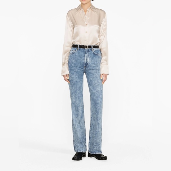 KHAITE Light Blue Straight Leg Jeans - Picture 1 of 8